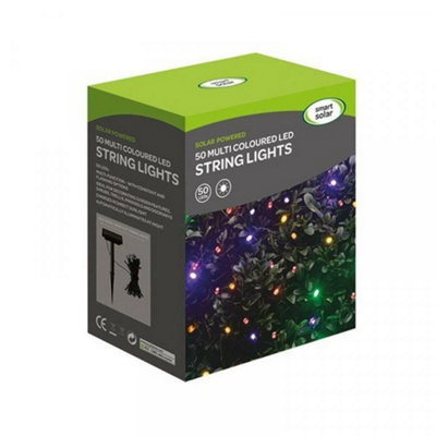 Smart Garden Solar LED 50 String Lights - Multicoloured
