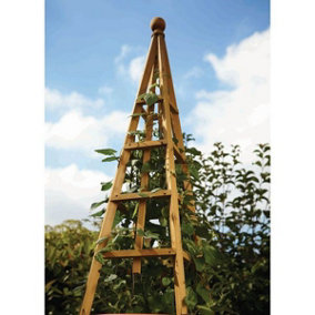 Smart Garden Tan Wooden Woodland Obelisk 1.5m Plant Support Pine