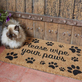 Smart Garden Wipe Your Paws Print Patterned Doormat Coir PVC Back Outdoor Mat