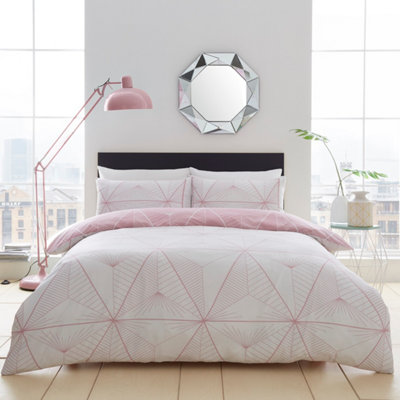 Smart Living Duvet Cover With Pillowcases Polycotton Quilt Bedding Covers Comfy Breathable Comforter Cover Set - Blush Pink