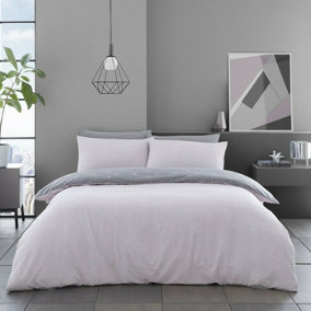 Smart Living Duvet Cover With Pillowcases Polycotton Quilt Bedding Covers Comfy Breathable Comforter Cover Set - Blush Pink