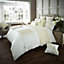 Smart Living Duvet Cover With Pillowcases Polycotton Quilt Bedding Covers Comfy Breathable Comforter Cover Set - Cream