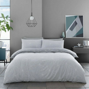 Smart Living Duvet Cover With Pillowcases Polycotton Quilt Bedding Covers Comfy Breathable Comforter Cover Set - Grey
