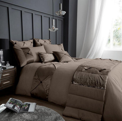Smart Living Duvet Cover With Pillowcases Polycotton Quilt Bedding Covers Comfy Breathable Comforter Cover Set - Oyster