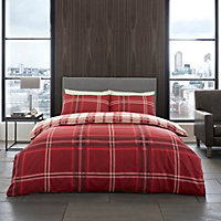 Smart Living Duvet Cover With Pillowcases Polycotton Quilt Bedding Covers Comfy Breathable Comforter Cover Set - Red