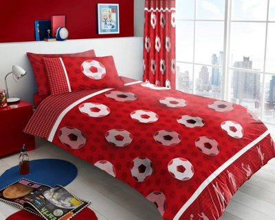 Smart Living Duvet Cover With Pillowcases Polycotton Quilt Bedding Covers Comfy Breathable Comforter Cover Set - Red