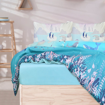 Smart Living Fun & Cosy Kids' Duvet Cover with Pillowcase & Fitted Sheet Complete Set