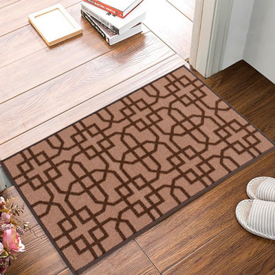 Smart Living Heavy Duty Machine Washable Runner for Hallway, Kitchen Non Slip Floor Mats, Door Mat 40cm x 60cm - Beige Brown