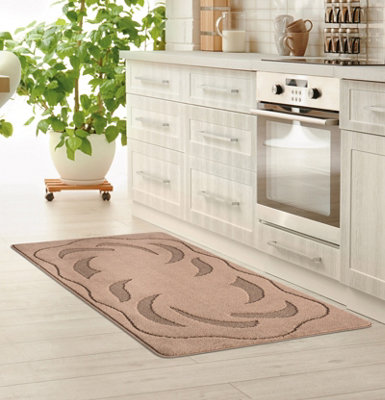 Smart Living Heavy Duty Machine Washable Runner for Hallway, Kitchen Non Slip Floor Mats, Door Mat 40cm x 60cm - Beige