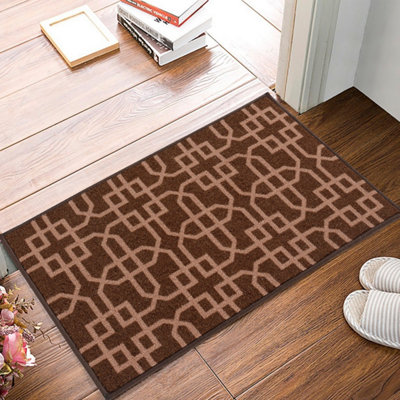 Smart Living Heavy Duty Machine Washable Runner for Hallway, Kitchen Non Slip Floor Mats, Door Mat 40cm x 60cm - Brown Beige