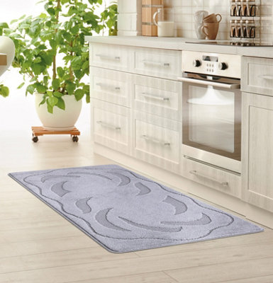 Smart Living Heavy Duty Machine Washable Runner for Hallway, Kitchen Non Slip Floor Mats, Door Mat 40cm x 60cm - Dark Grey