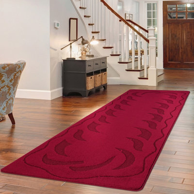 Smart Living Heavy Duty Machine Washable Runner for Hallway, Kitchen Non Slip Floor Mats, Door Mat 60cm x 110cm - Red