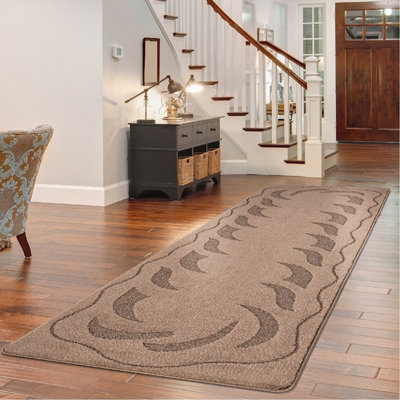 Smart Living Heavy Duty Machine Washable Runner for Hallway, Kitchen Non Slip Floor Mats, Door Mat 60cm x 220cm - Beige