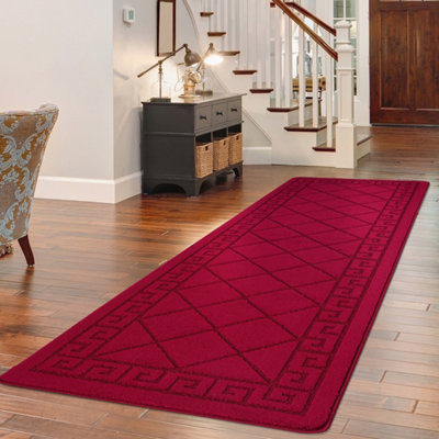 Smart Living Heavy Duty Machine Washable Runner for Hallway, Kitchen Non Slip Floor Mats, Door Mat 60cm x 220cm - Red