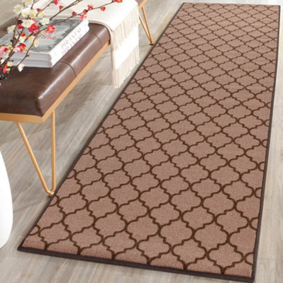 Smart Living Heavy Duty Machine Washable Runner for Hallway, Kitchen Non Slip Floor Mats, Door Mat 67cm x 120cm - Beige Brown