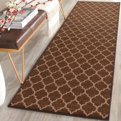 Smart Living Heavy Duty Machine Washable Runner for Hallway, Kitchen Non Slip Floor Mats, Door Mat 67cm x 120cm - Brown Beige