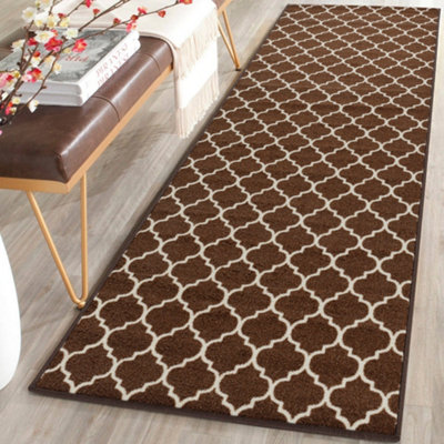 Smart Living Heavy Duty Machine Washable Runner for Hallway, Kitchen Non Slip Floor Mats, Door Mat 67cm x 120cm - Brown Cream