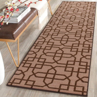 Smart Living Heavy Duty Machine Washable Runner for Hallway, Kitchen Non Slip Floor Mats, Door Mat 80cm x 150cm - Beige Brown