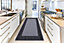 Smart Living Heavy Duty Machine Washable Runner for Hallway, Kitchen Non Slip Floor Mats, Door Mat 80cm x 150cm - Grey Black