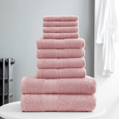 Smart Living Luxury 100% Cotton 10 Piece Super Soft Bathroom Towel Bale Set - Blush Pink Price Comparisons | Compare The Build