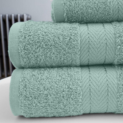 Smart Living Luxury 100% Cotton 10 Piece Super Soft Bathroom Towel Bale Set - Duck Egg