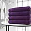 Smart Living Luxury 100% Cotton 4 Piece Super Soft Bathroom Towel Bale Set - Purple