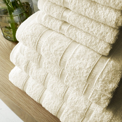 Smart Living Luxury 100% Cotton 8 Piece Super Soft Bathroom Towel Bale Set - Cream