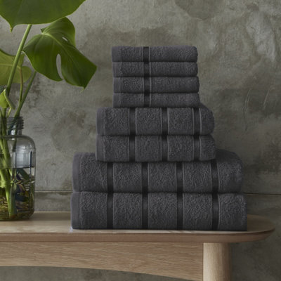 Smart Living Luxury 100% Cotton 8 Piece Super Soft Bathroom Towel Bale Set - Dark Grey Price Comparisons | Compare The Build