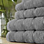 Smart Living Luxury 100% Cotton 8 Piece Super Soft Bathroom Towel Bale Set - Silver