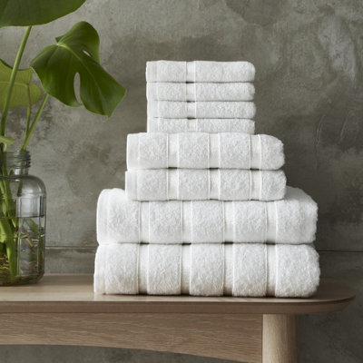 Smart Living Luxury 100% Cotton 8 Piece Super Soft Bathroom Towel Bale Set - White Price Comparisons | Compare The Build
