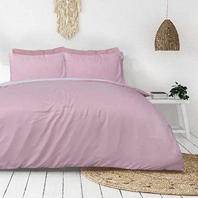 Smart Living Luxury Hotel Quality Reversible Ribbed Velvet Duvet Cover with Pillowcases