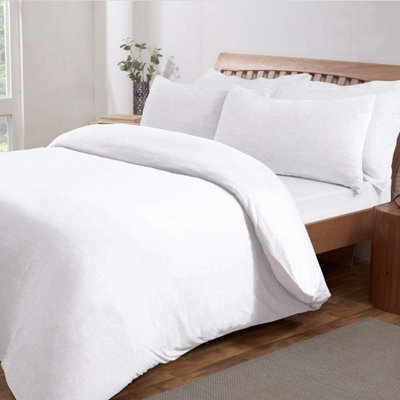 Smart Living Luxury Polycotton Easy Care Bedding Quilt Cover, Textured Duvet Cover Set, Bed Covers - Jersey Melange