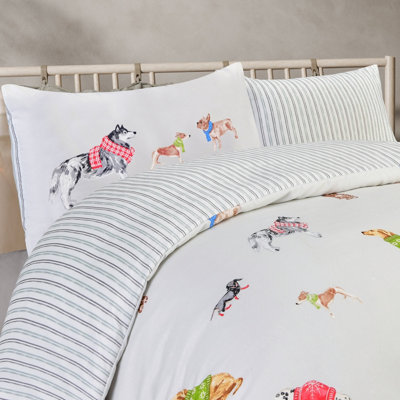 Smart Living Luxury Soft Reversible Pooches in Jumpers Duvet Cover & Pillowcases