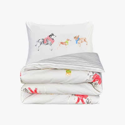 Smart Living Luxury Soft Reversible Pooches in Jumpers Duvet Cover & Pillowcases