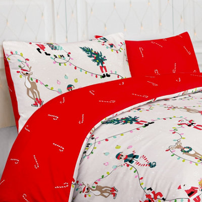 Smart Living Luxury Super Soft & Elegant Reversible PARTY SANTA Duvet Cover with Pillowcase