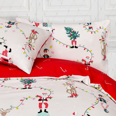 Smart Living Luxury Super Soft & Elegant Reversible PARTY SANTA Duvet Cover with Pillowcase