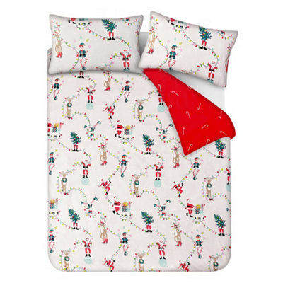 Smart Living Luxury Super Soft & Elegant Reversible PARTY SANTA Duvet Cover with Pillowcase