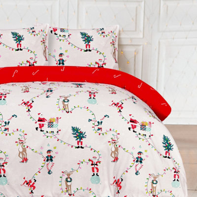 Smart Living Luxury Super Soft & Elegant Reversible PARTY SANTA Duvet Cover with Pillowcase