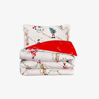 Smart Living Luxury Super Soft & Elegant Reversible PARTY SANTA Duvet Cover with Pillowcase
