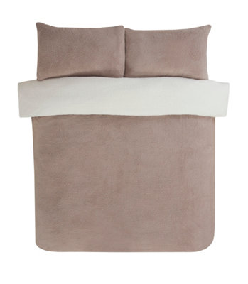 Smart Living Luxury Super Soft & Reversible Teddy Fleece Duvet Cover and Pillowcase