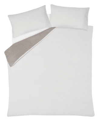 Smart Living Luxury Super Soft & Reversible Teddy Fleece Duvet Cover and Pillowcase