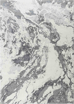 Smart Living Modern Carved Area Rug, Living Room Carpet, Kitchen Floor, Bedroom Soft Rugs 120cmx170cm -Emperor(325 Picasso Silver)
