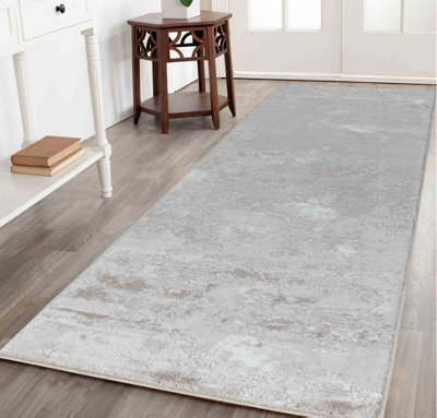 Smart Living Modern Soft Carved Area Rug, Living Room Carpet, Kitchen Floor, Bedroom Soft Rugs 120cmx170cm -Serenity (205 Stone)