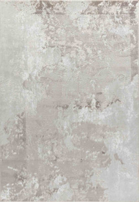 Smart Living Modern Soft Carved Area Rug, Living Room Carpet, Kitchen Floor, Bedroom Soft Rugs 120cmx170cm -Serenity (205 Stone)