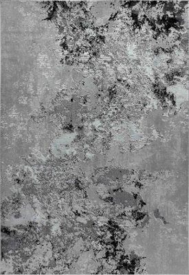 Smart Living Modern Soft Carved Area Rug, Living Room Carpet, Kitchen Floor, Bedroom Soft Rugs 120cmx170cm - Serenity (271 Black)