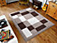 Smart Living Modern Thick Havana Carved Area Rug, Living Room Carpet, Kitchen Floor, Bedroom Soft Rugs 120cm x 170cm - Beige Brown