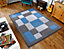 Smart Living Modern Thick Havana Carved Area Rug, Living Room Carpet, Kitchen Floor, Bedroom Soft Rugs 160cm x 230cm - D.Grey Blue