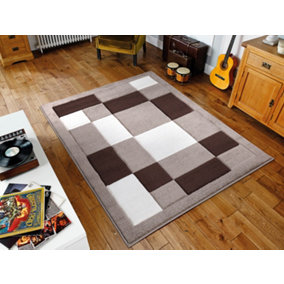 Smart Living Modern Thick Havana Carved Area Rug, Living Room Carpet, Kitchen Floor, Bedroom Soft Rugs 200cm x 290cm - Beige Brown