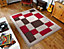 Smart Living Modern Thick Havana Carved Area Rug, Living Room Carpet, Kitchen Floor, Bedroom Soft Rugs 60cm x 110cm - Beige Red