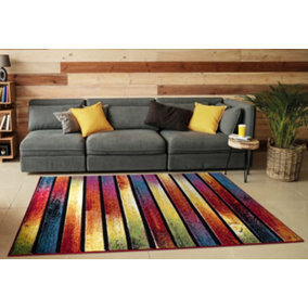 Smart Living Modern Thick Soft Carved Area Rug, Living Room Carpet, Kitchen Floor, Bedroom Soft Rugs 120cm x 170cm - Stripes
